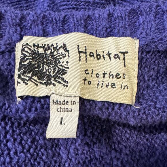 Habitat Size Large Purple Linen Blend V-Neck Sweater - Picture 5 of 7